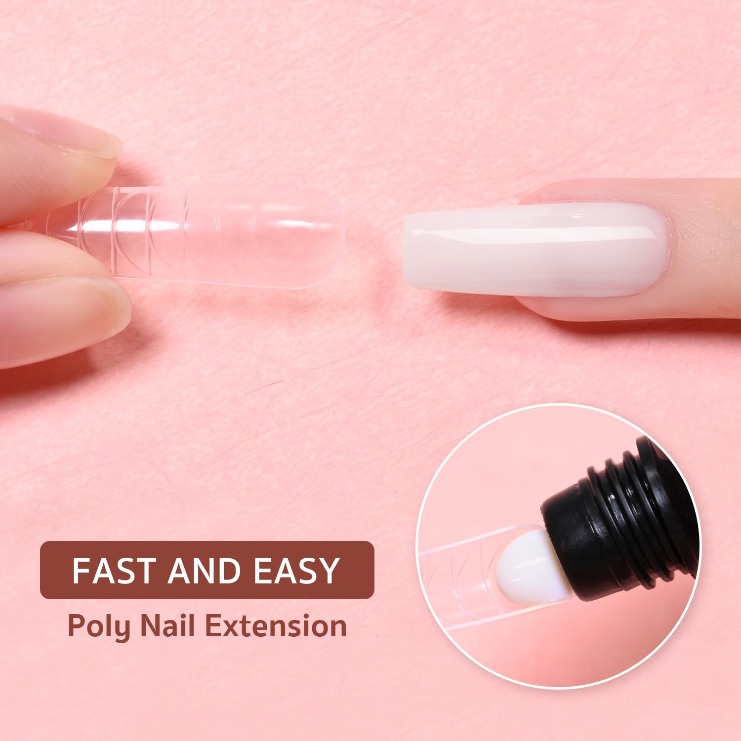 GAOY Polygel, gel de extensión de uñas de 2.12 oz, gel constructor blanco para mejorar las uñas para principiantes y profesionales de arte de uñas,
