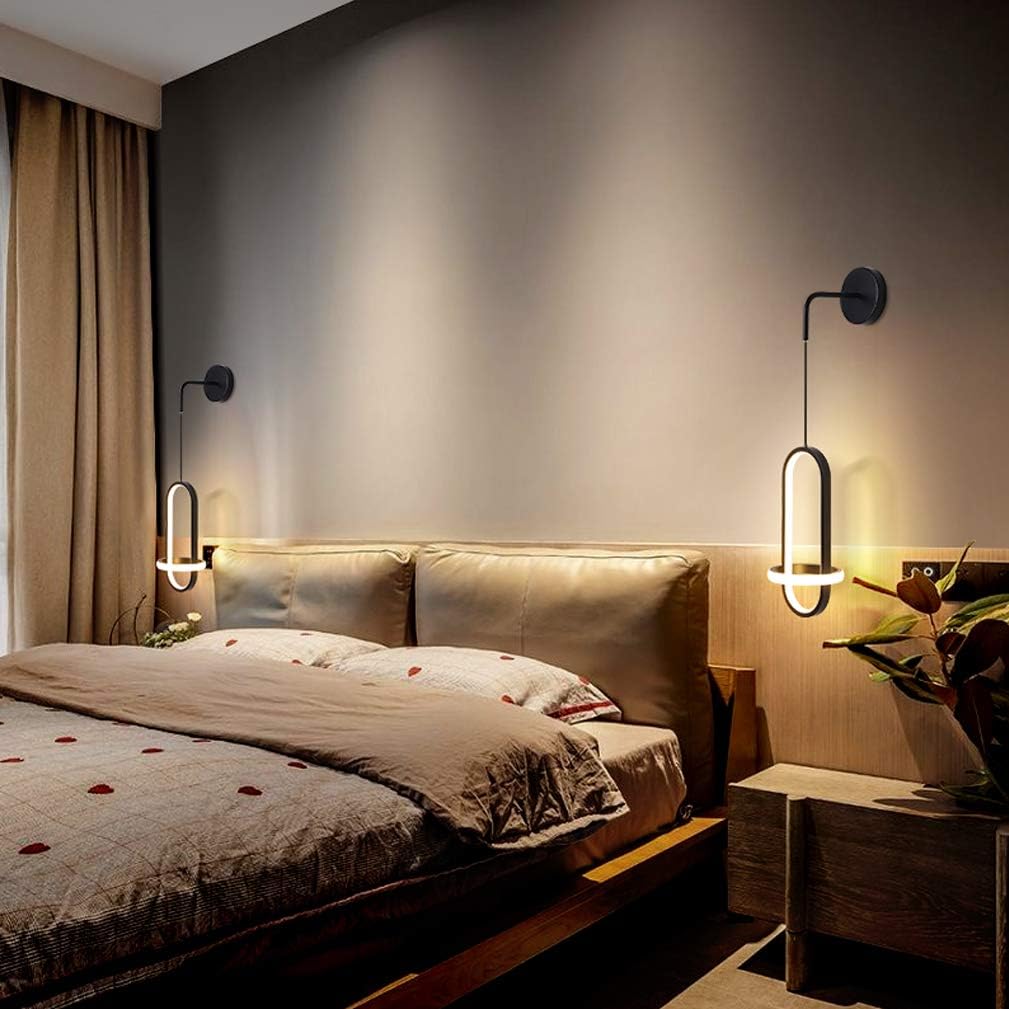 Apliques de luz de pared moderna 21W LED lámpara de pared creativa diseño de anillo ovalado lámpara de pared interior lámpara de acrílico lámpara de