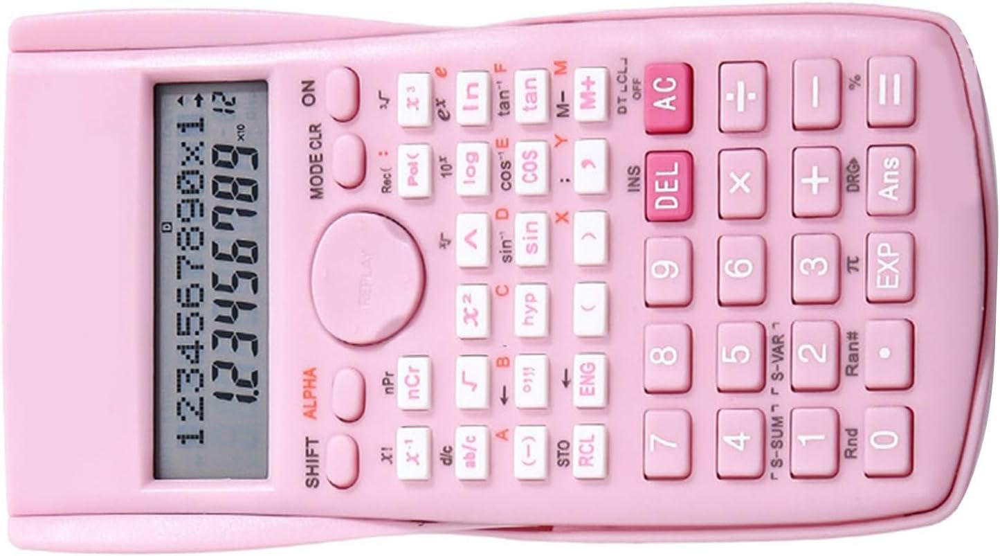 Calculadoras científicas, calculadora rosa multifuncional de 12 dígitos para estudiantes, profesores, profesionales de negocios, suministros