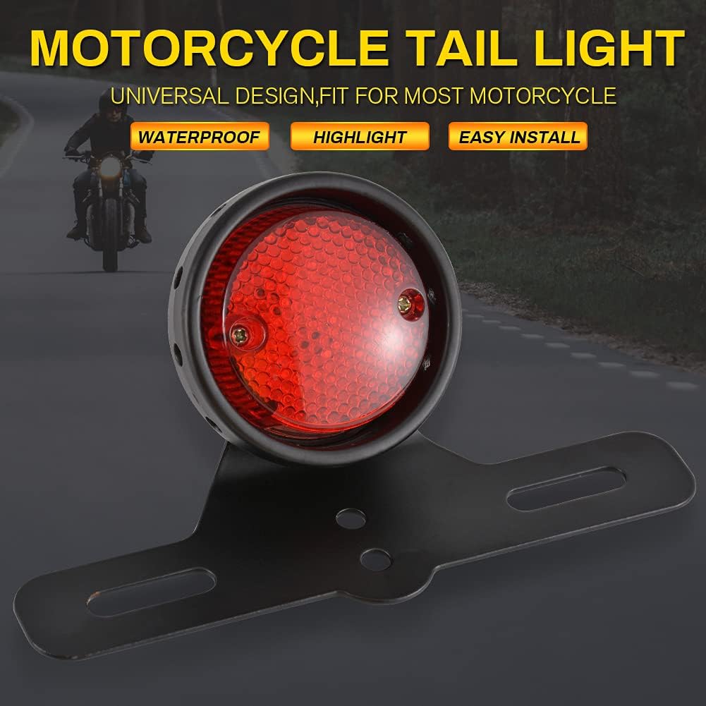 Luz de freno trasera LED retro roja lámpara de parada luz de matrícula luz universal motocicleta luz trasera luz trasera luz trasera para Harley