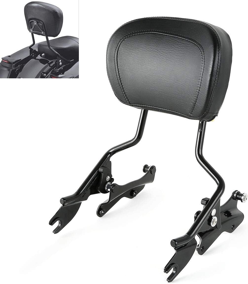 Respaldo desmontable TCMT para pasajero con portaequipajes y kit de accesorios de acoplamiento de 4 puntos para Harley Touring 2009-2020