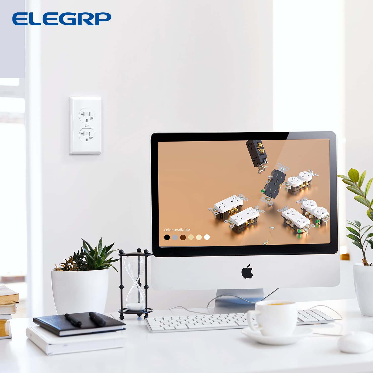 ELEGRP Receptáculo dúplex de 20 amperios y 125 V, toma de corriente eléctrica estándar, resistente a manipulaciones TR y resistente a la intemperie