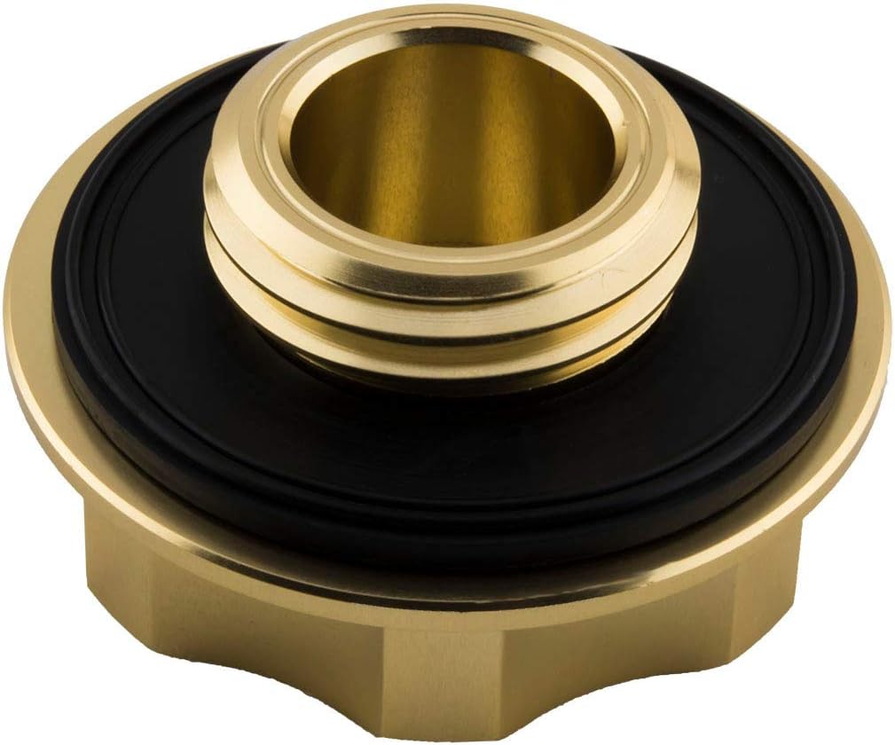 VMS RACING Tapa de aceite de oro con emblema de fibra de carbono negro real en aluminio mecanizado CNC compatible con Honda Acura Integra
