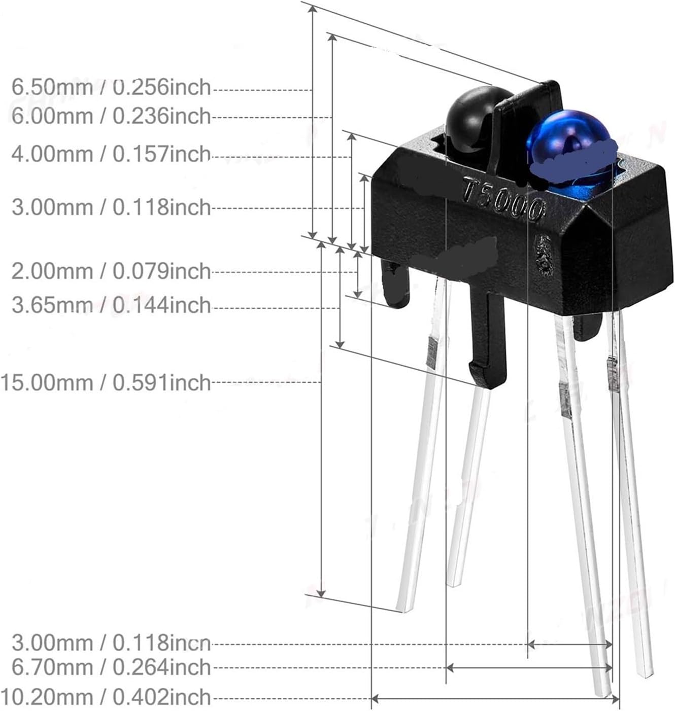 10 unids t5000 t5000l ir LED diodo emisor de luz infrarrojo 39.4 ft interruptor sensor lámpara t 5000 infrarrojo fototransistor remoto piezas de
