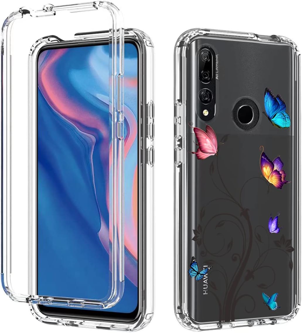 Vavies Funda para Y9 Prime 2019Honor 9XP Smart Z con protector de pantalla de vidrio templado, cuerpo completo transparente con protección de diseño