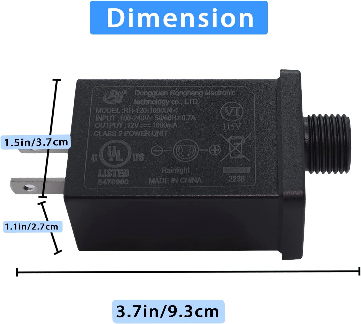 Adaptador de repuesto para inflables de Navidad, 2 paquetes de adaptador 1A para patio de Navidad, enchufe transformador para inflables de Navidad,