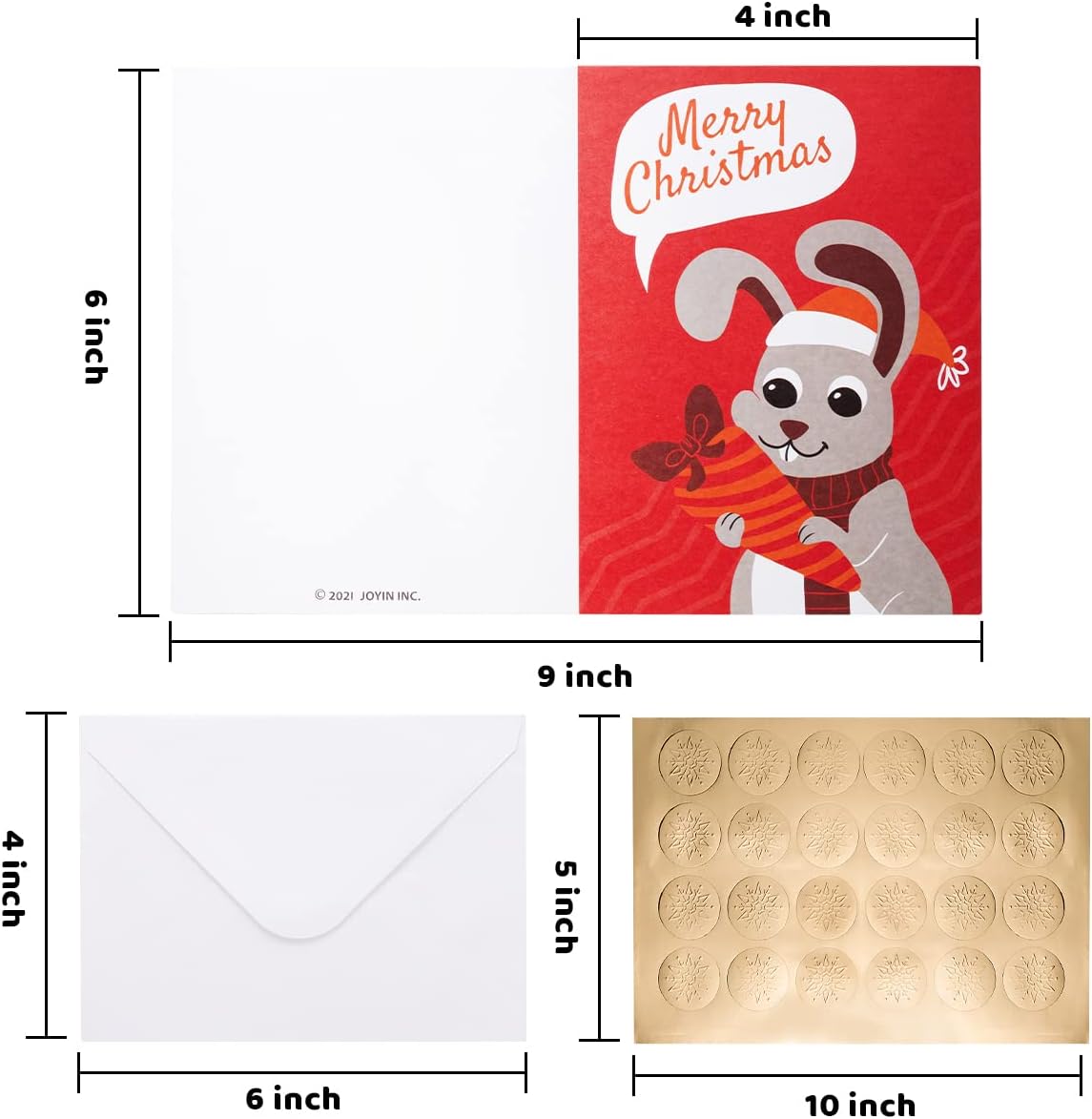 JOYIN Colección de 72 tarjetas de felicitación navideñas con sobres para la temporada de Navidad de invierno, regalos navideños, tarjeta de regalo