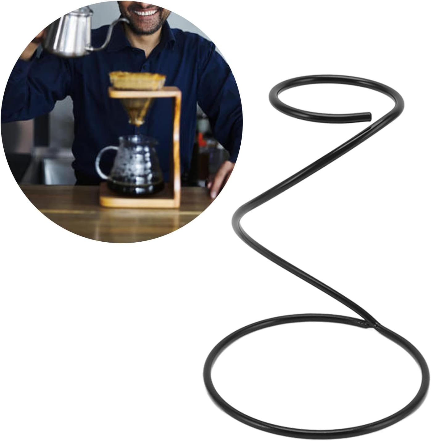 Soporte de café para verter sobre el café, soporte portátil para filtro de café, estación de café estable, soporte de gotero con diseño en espiral,