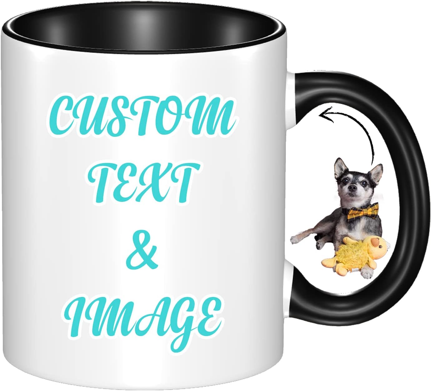 Tazas de café con foto personalizadas, 11 onzas, tazas personalizadas con nombre de imagentexto, regalos personalizados para el día de San Valentín,
