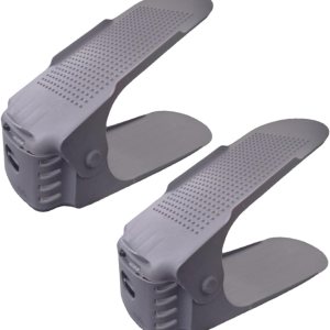 Organizador de ranuras para zapatos, apilador de zapatos ajustable, 4 piezas de ahorro de espacio para zapatos, soporte para zapatos de doble Organizador de ranuras para zapatos, apilador de zapatos ajustable, 4 piezas de ahorro de espacio para zapatos, soporte para zapatos de doble