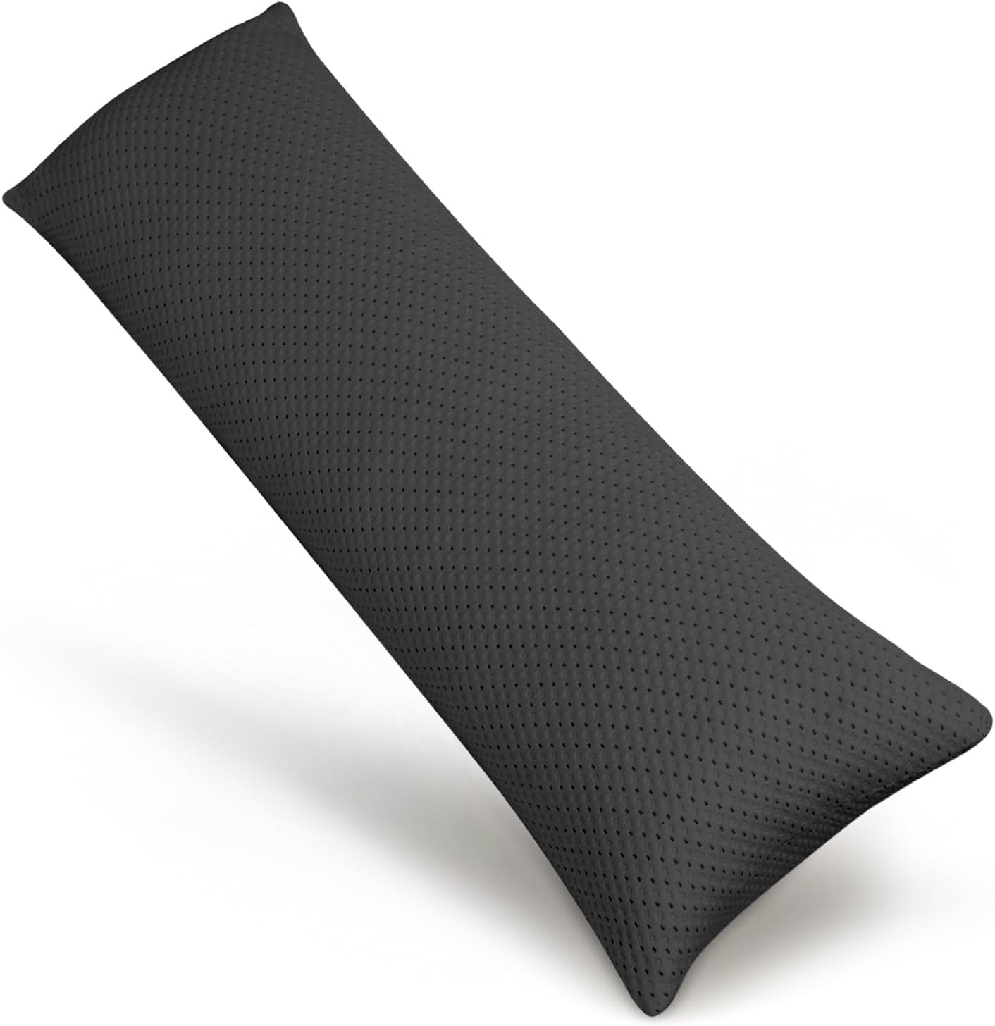 ELEMUSE Almohada de cuerpo completo para adultos, espuma viscoelástica triturada y funda de enfriamiento con cremallera, almohada larga de 20 x 54
