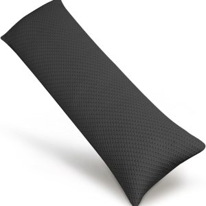 ELEMUSE Almohada de cuerpo completo para adultos, espuma viscoelástica triturada y funda de enfriamiento con cremallera, almohada larga de 20 x 54 ELEMUSE Almohada de cuerpo completo para adultos, espuma viscoelástica triturada y funda de enfriamiento con cremallera, almohada larga de 20 x 54