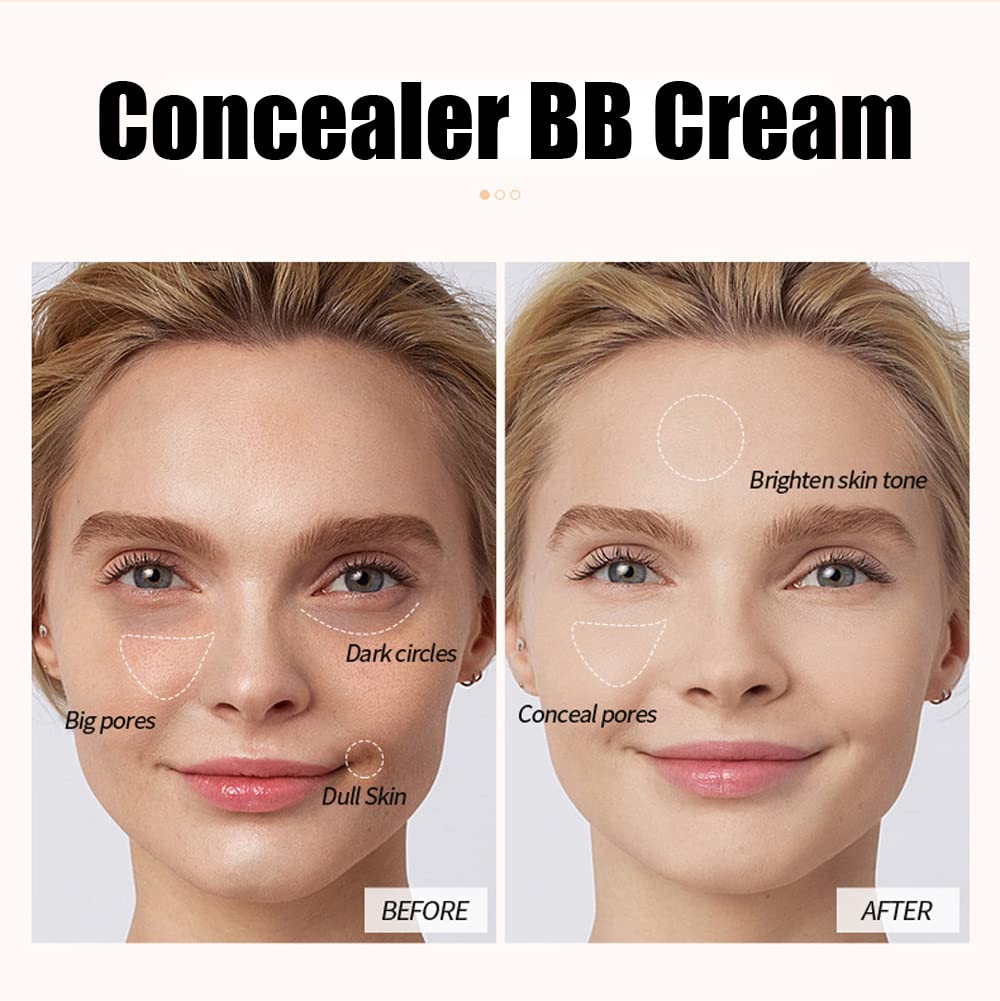 Crema BB hidratante, corrector hidratante, base de maquillaje desnuda duradera, base líquida, crema hidratante BB Cream unifica el tono de piel para