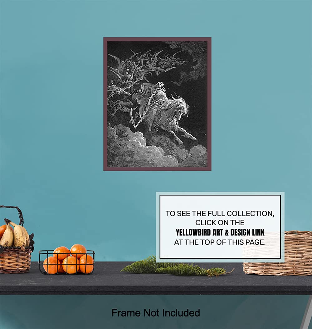 Grim Reaper Poster – Satanic Decor – Lucifer Merchandise – John Milton Paradise Lost – Hail Satan – Beelzebub – Gothic Home Decor – Goth Wall Decor