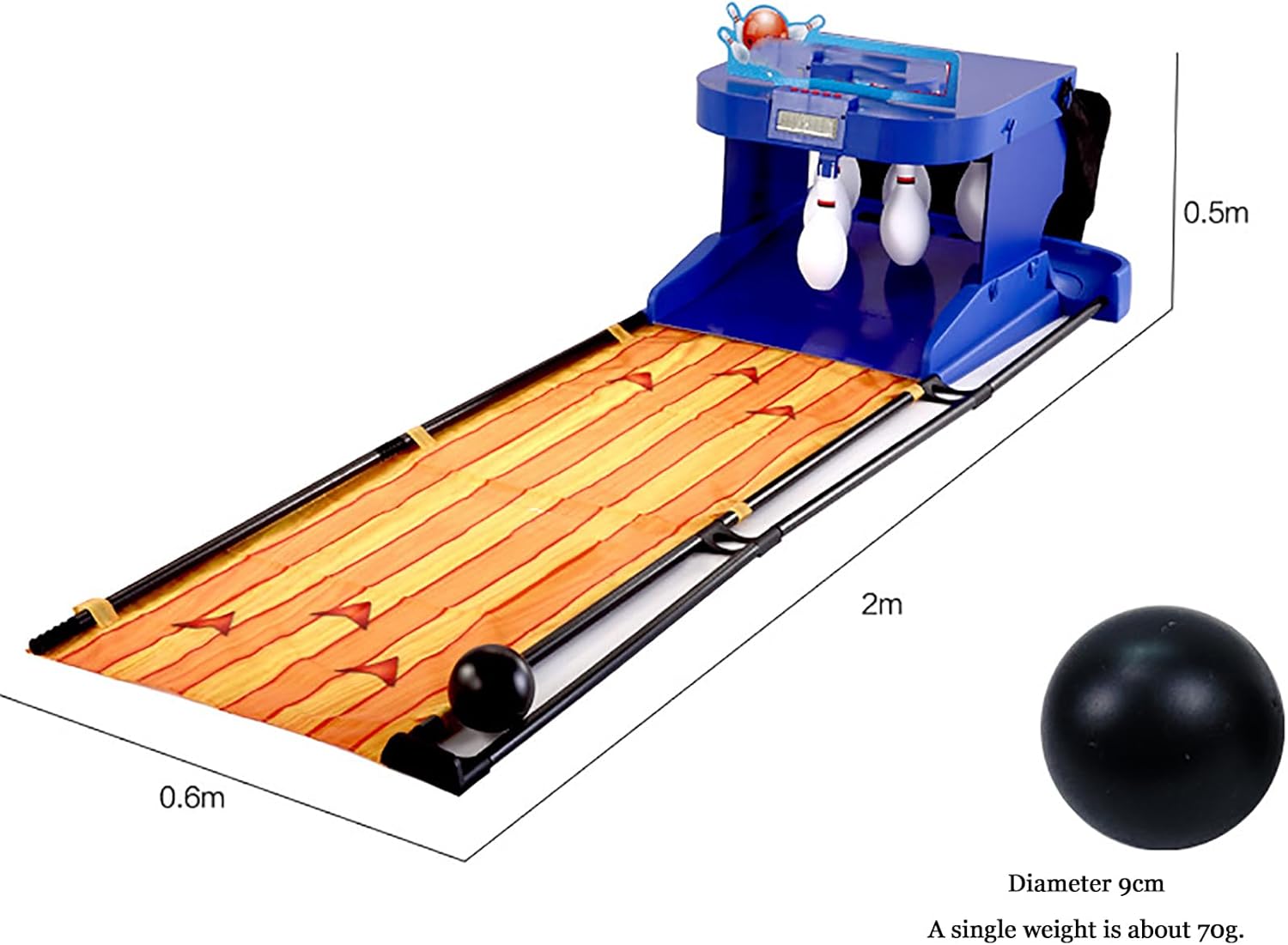 Juego de bolera electrónica, consola de juegos deportivos de bola de boliche interior con marcador electrónico LED, con reinicio automático,