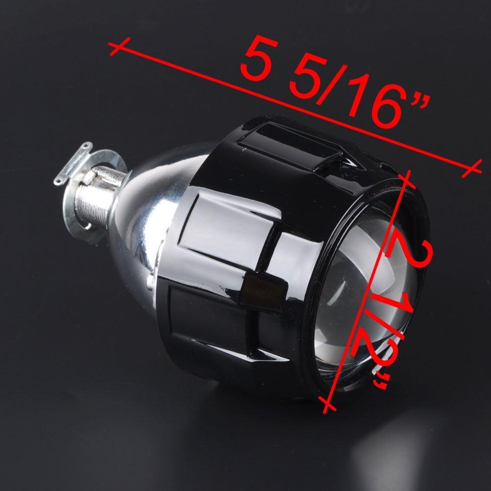 AMOPA Juego de 2 lentes LHD de 2.5 pulgadas con proyector de bixenón y luz de cabeza de haz alto y bajo, kit de lámpara H1 H4 H7 H11 H13 9005 9006