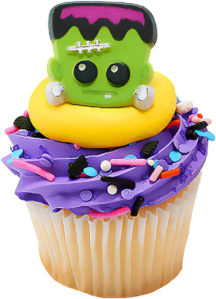 Anillos para cupcakes, divertidos adornos espeluznantes para tartas para fiestas de Halloween, suministros de fiesta temática de Halloween