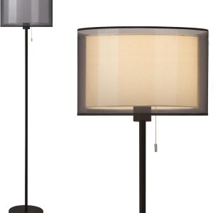 KDG Lámpara de pie moderna para sala de estar, lámpara de pie alta iluminación de esquina, pantalla de tela, bombilla LED, luz de poste brillante, KDG Lámpara de pie moderna para sala de estar, lámpara de pie alta iluminación de esquina, pantalla de tela, bombilla LED, luz de poste brillante,