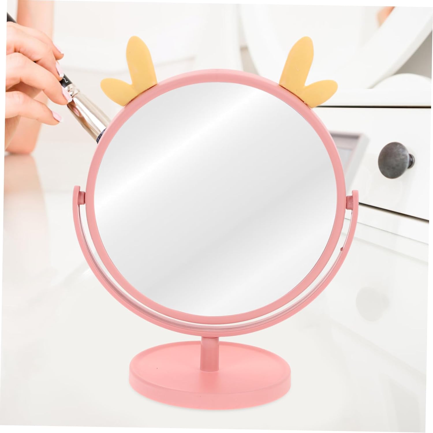 Beaupretty 2 piezas de espejo de tocador, bonito espejo estético para decoración de habitación, espejo para escritorio, espejo de hogar, espejo de