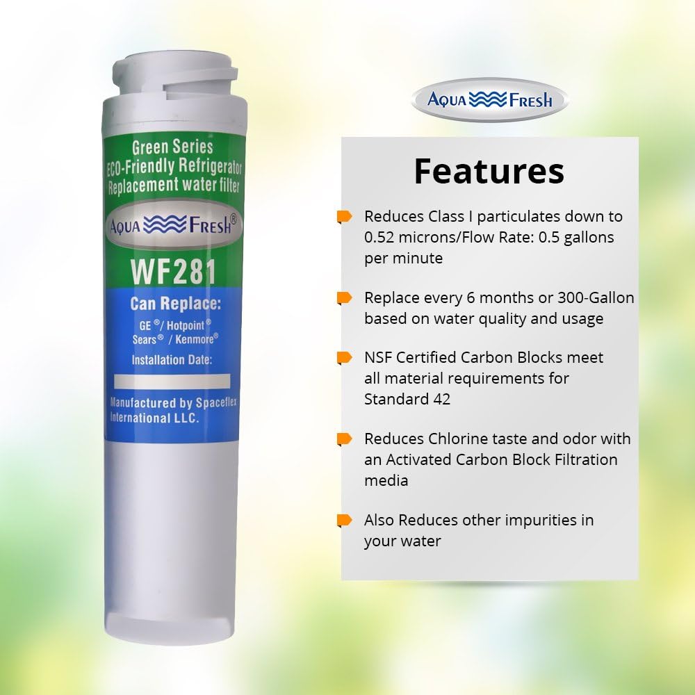 Aqua Fresh GSWF Filtro de agua para refrigerador, compatible con GE GSWF Smart Water 238C2334P001, 46-9914 (paquete de 3)