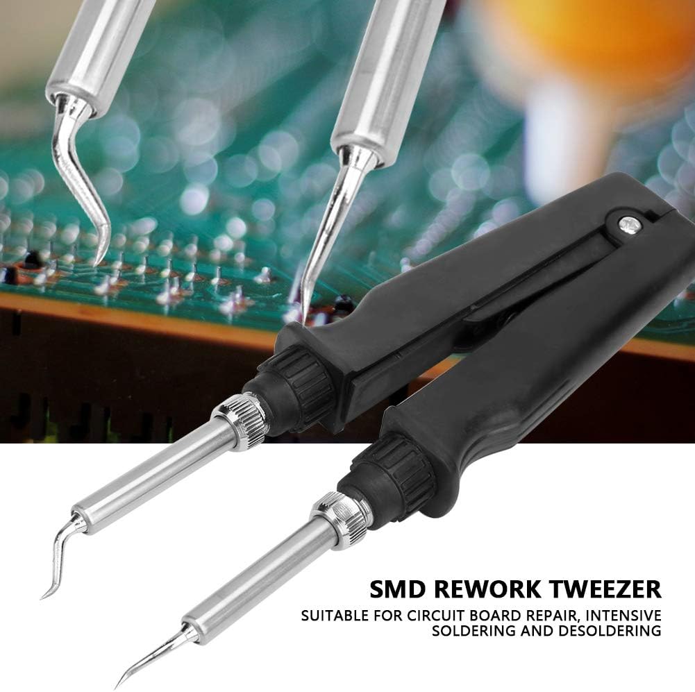 DEWIN Pinzas para soldador, pinzas calientes, estación de retrabajo SMD 220V 60W desoldador de soldadura estilo de hierro para placas de circuito
