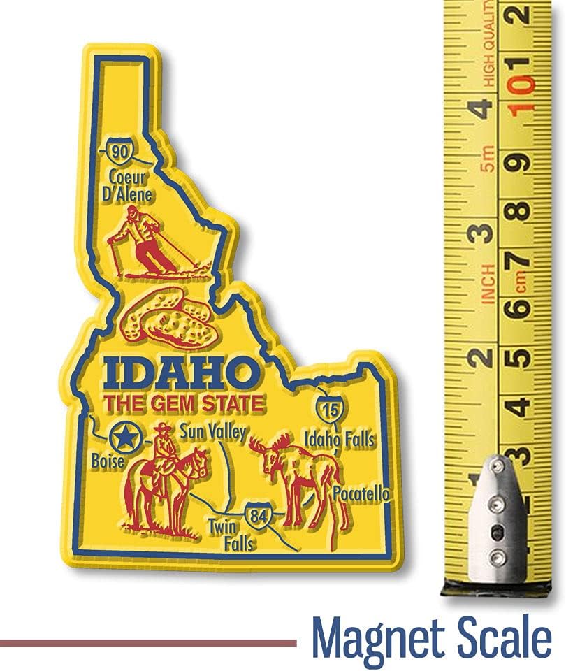 Idaho Giant State Magnet de Classic Magnets, 2.9 x 4.4 pulgadas, recuerdos coleccionables fabricados en los Estados Unidos