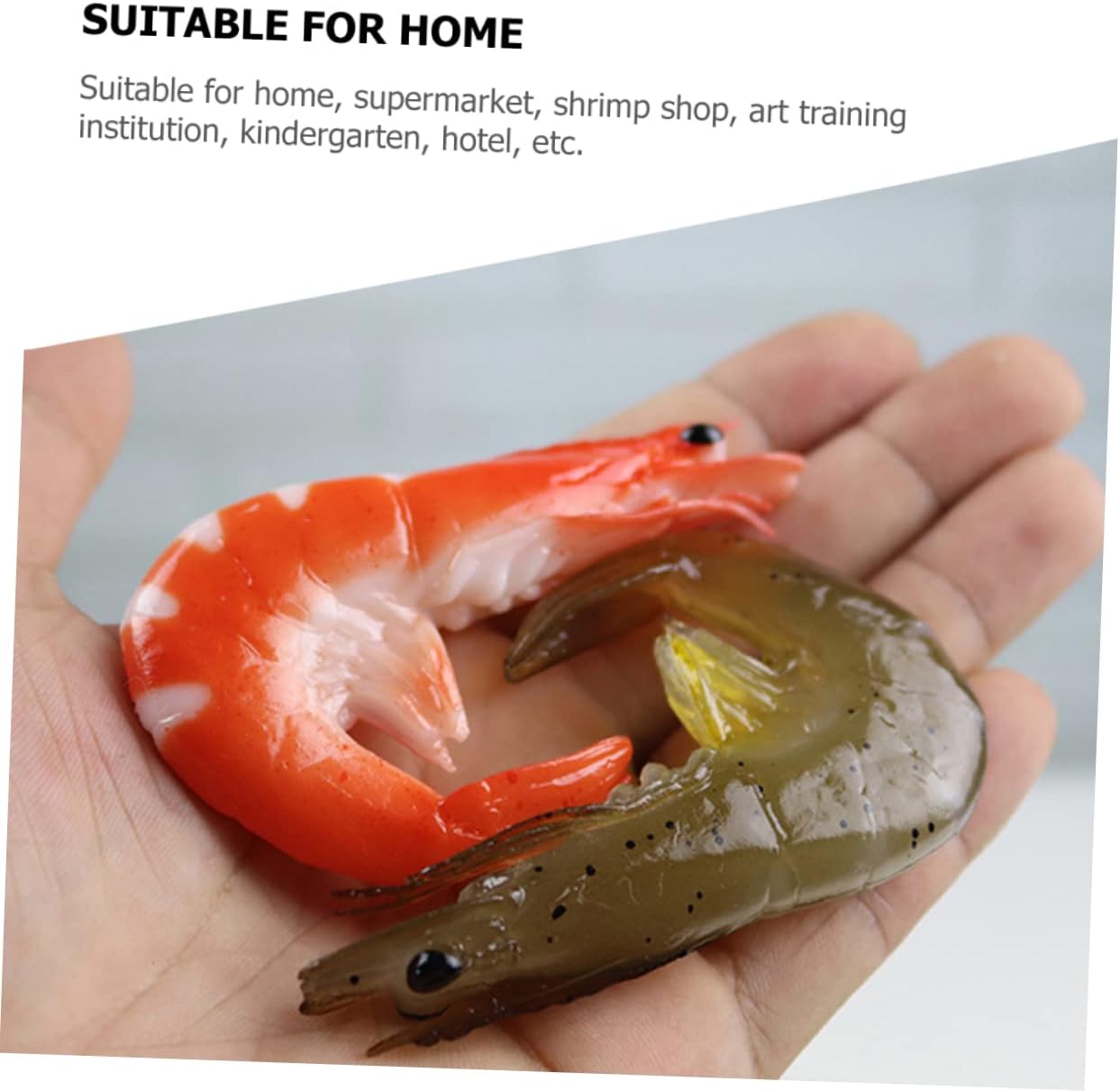 5 piezas de camarón artificial mini juguete Halloween accesorios mini juguetes para niños modelo de camarón falso simulación pescado carne mariscos