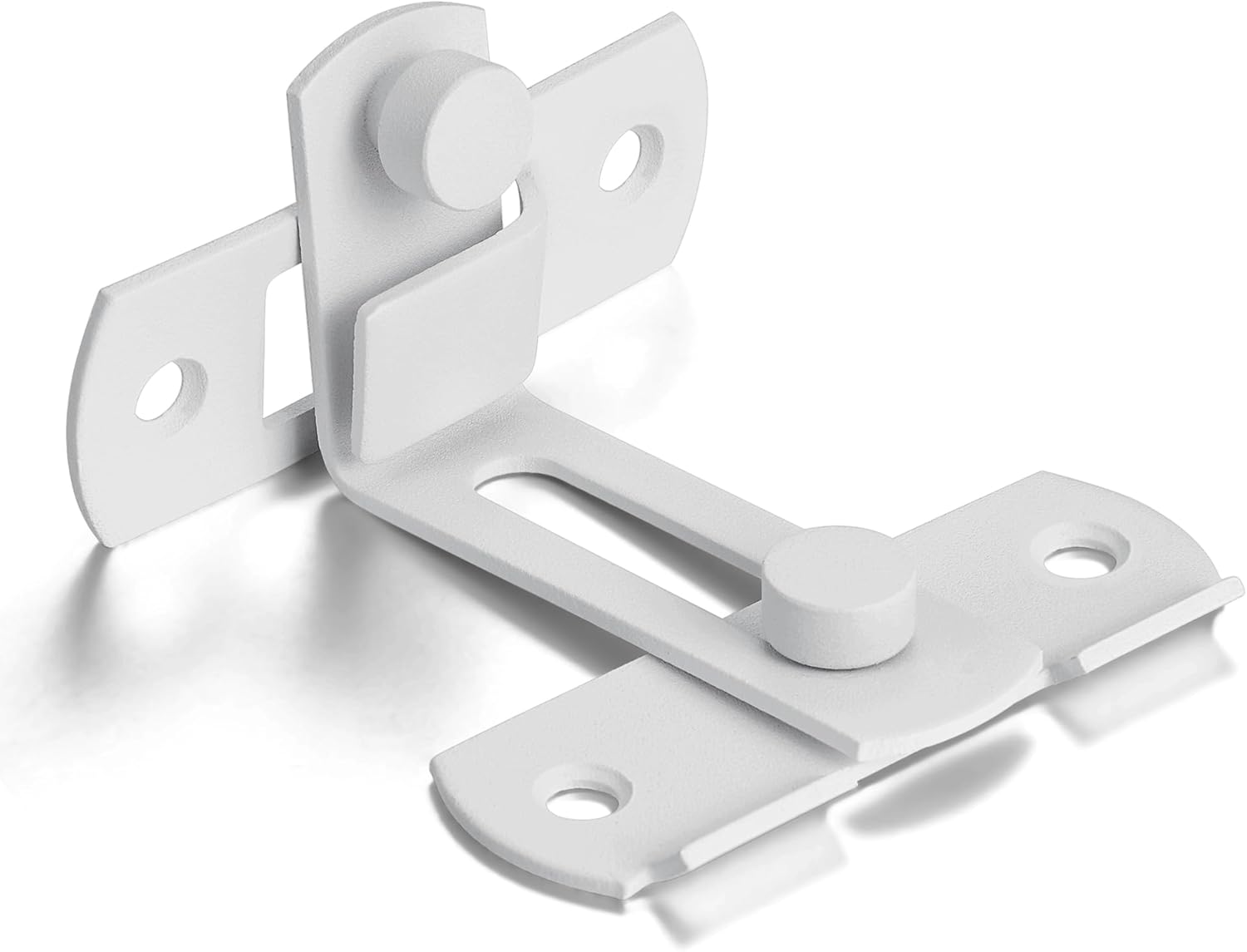 Paquete de 4 pestillos deslizantes para puertas abatibles, color blanco mate de 90 grados, de acero inoxidable, cerraduras de seguridad para puerta,