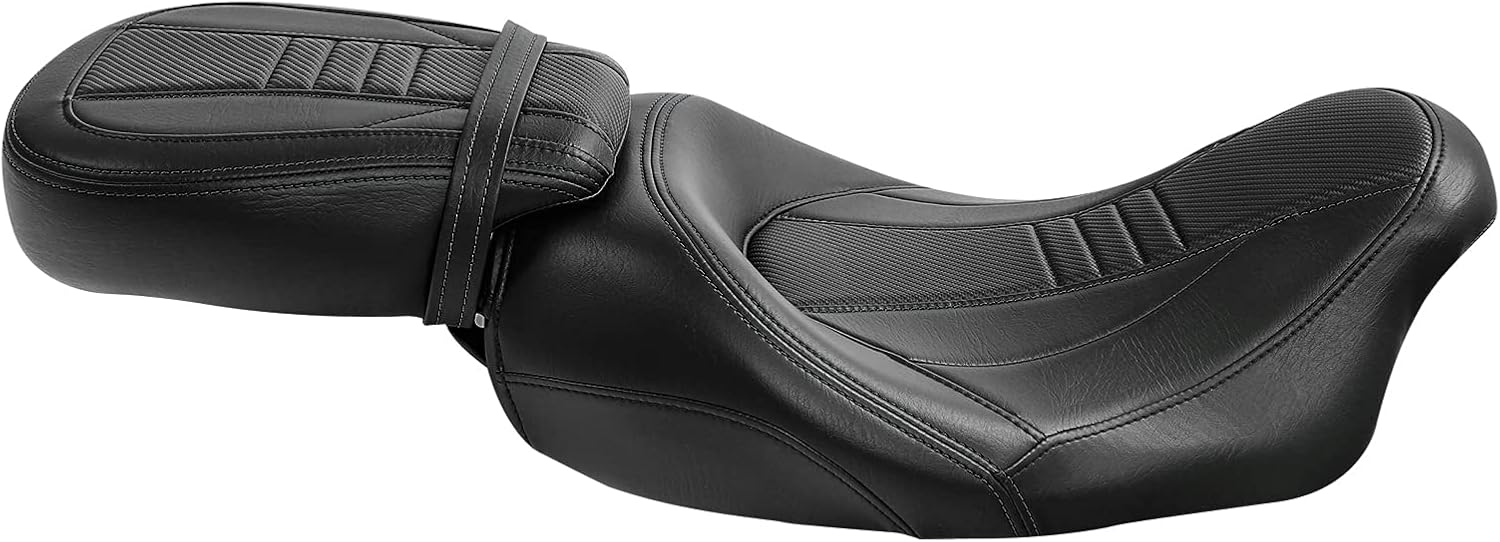 TCT-MT Asiento de cuero de conductor y pasajero para Harley Street Glide Road King 2009-2019 Road Glide CVO Street Glide 2015-2019Street Glide