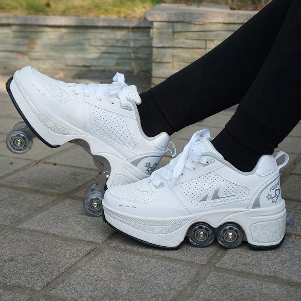 Patines para mujeres, zapatos con ruedas para niñas, zapatos retráctiles para niños, zapatos de parkour para adultos, patines en línea, patines para