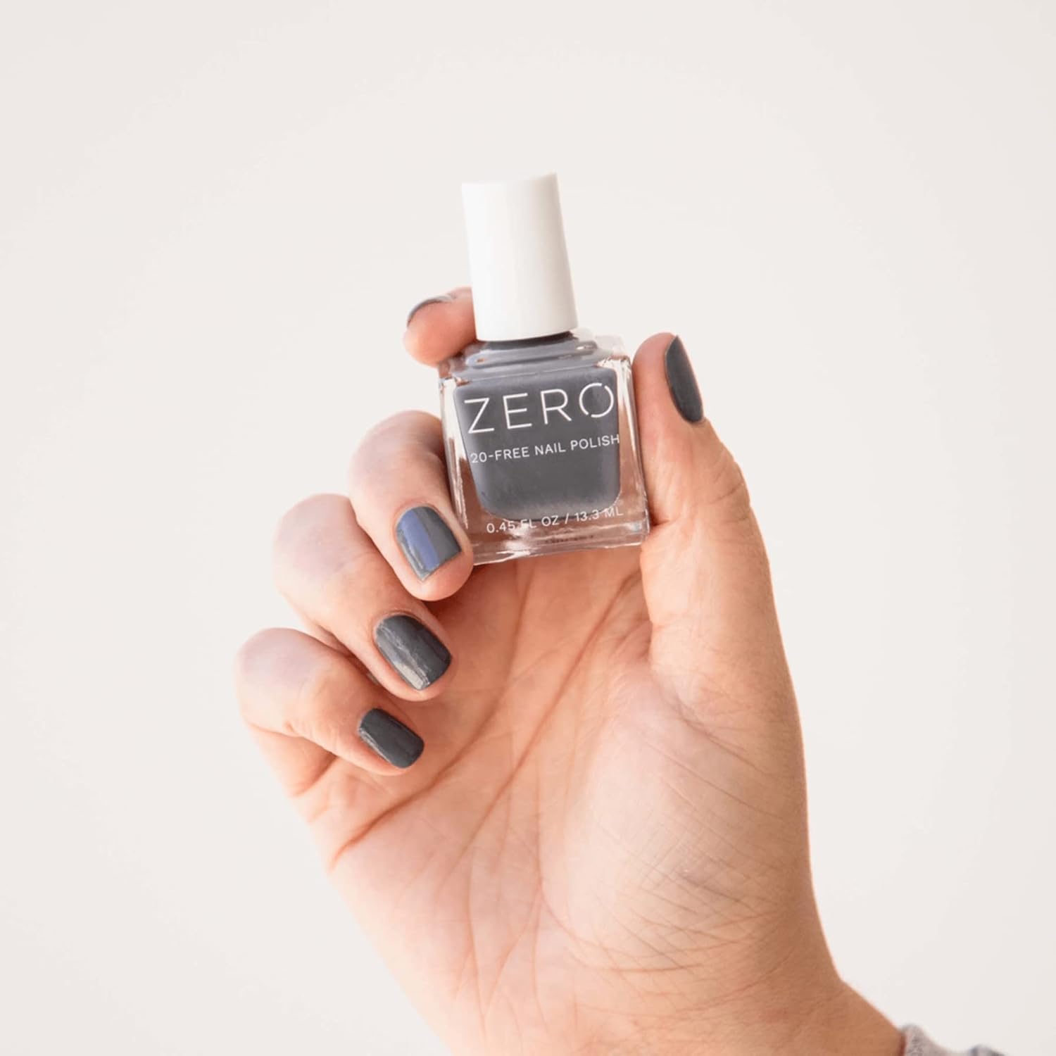 100% PURE Zero 20 – Esmalte de uñas libre de grafito de larga duración, transpirable, color vibrante, menos 20 ingredientes tóxicos comunes, gris