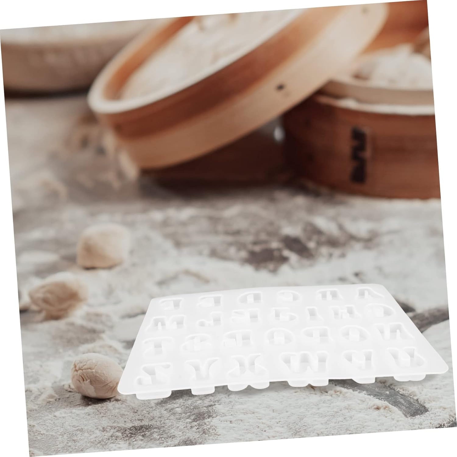 HOMSFOU Letter Stencil Supple Fondant Molds Letter Molds for Chocolate Letter Symbol Molds Baking Supply Silicone Chocolate Molds Candy Making Mold