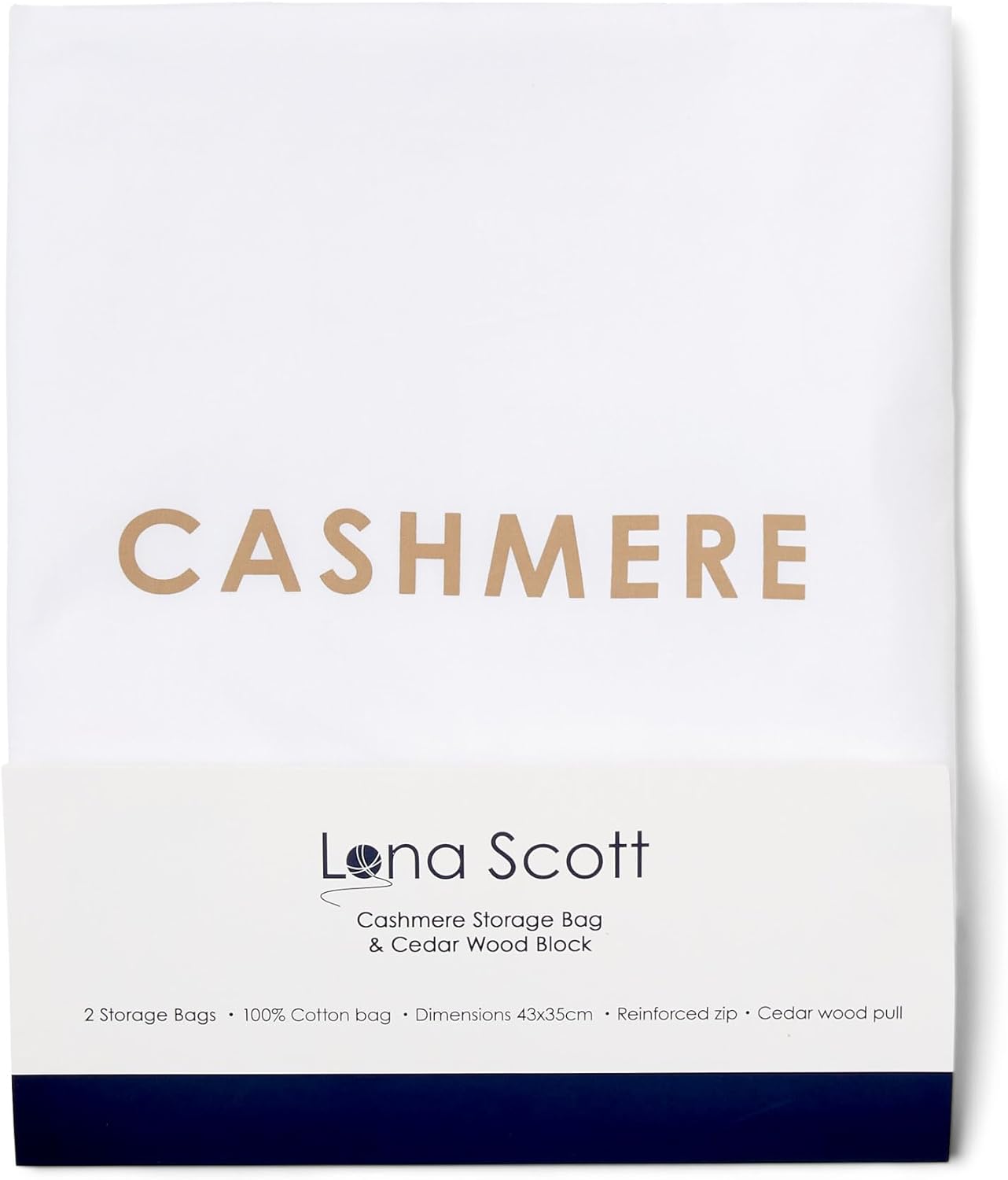 Conjunto de bolsa de almacenamiento de suéter de lana de cachemira con madera de cedro integrada
