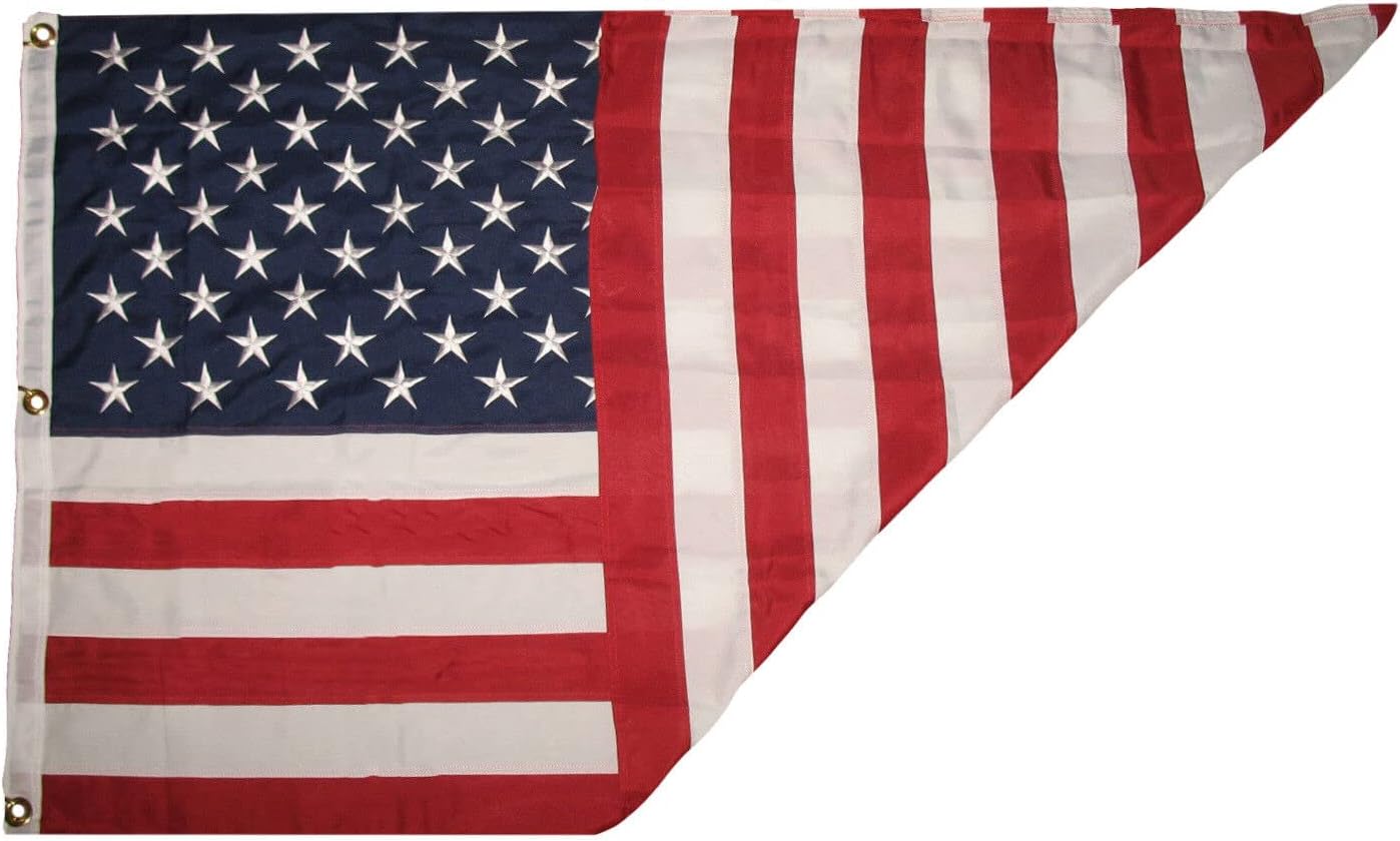 Premium 3×5 Embroidered USA 50 600D 2Ply Nylon Flag 3’x5′ Gift Set