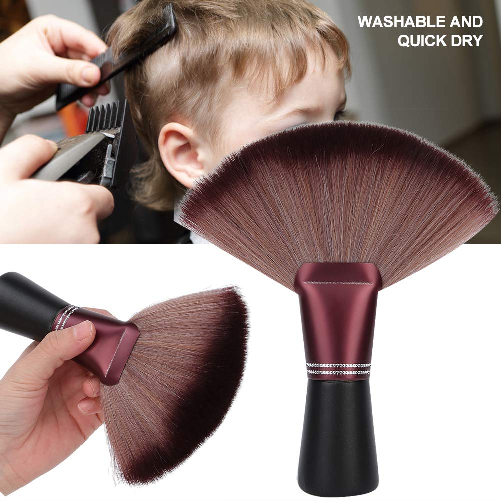 Cepillo de pelo de barrido de pelo de cuello de peluquería, Forma de abanico Peluquería suave Plumero de pelo roto, Cepillo de pelo grueso