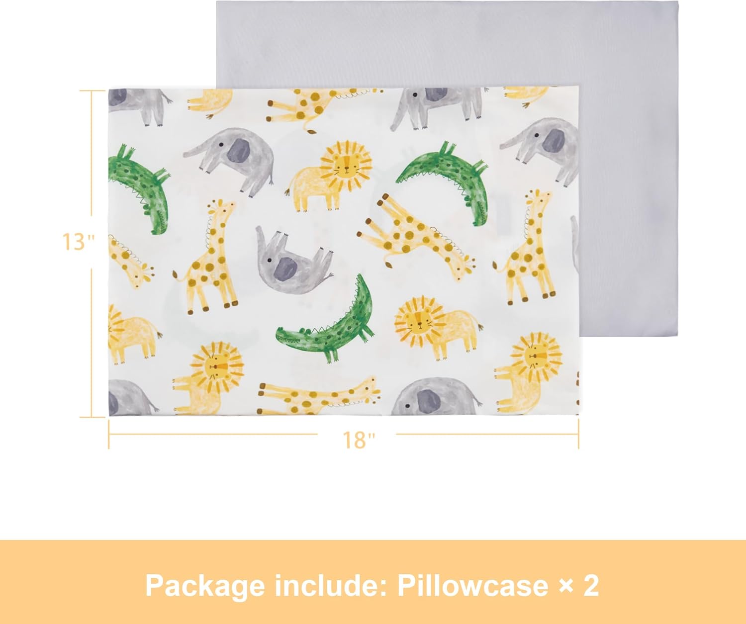 TILLYOU Fundas de almohada de viaje de 13 x 18 pulgadas para niños pequeños, paquete de 2, fundas de almohada lavables a máquina con cierre de