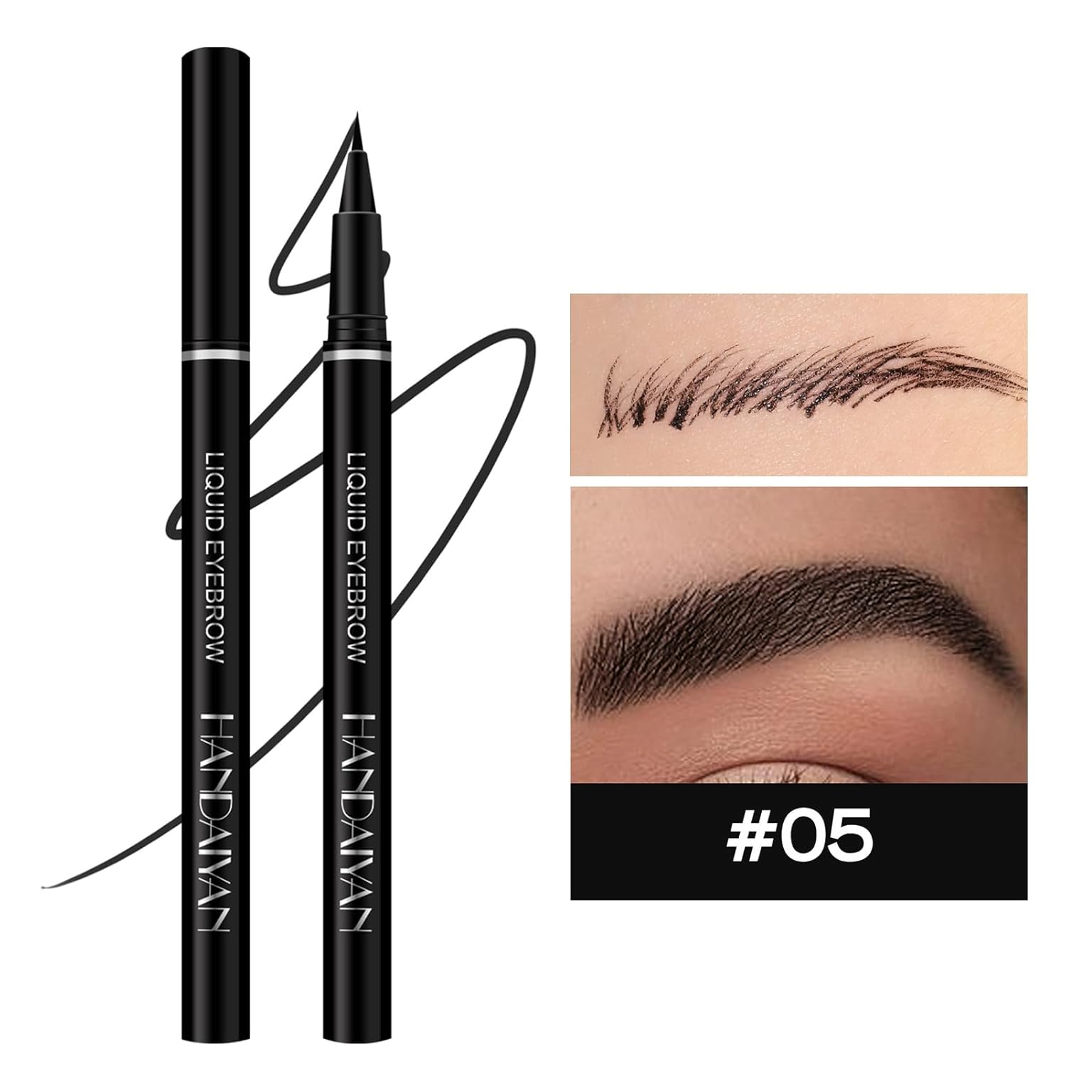 2 unids Ultrafino Impermeable Delineador de ojos Líquido Lápiz de Cejas Larga Duración a prueba de manchas de secado rápido Delineador de ojos 2 en