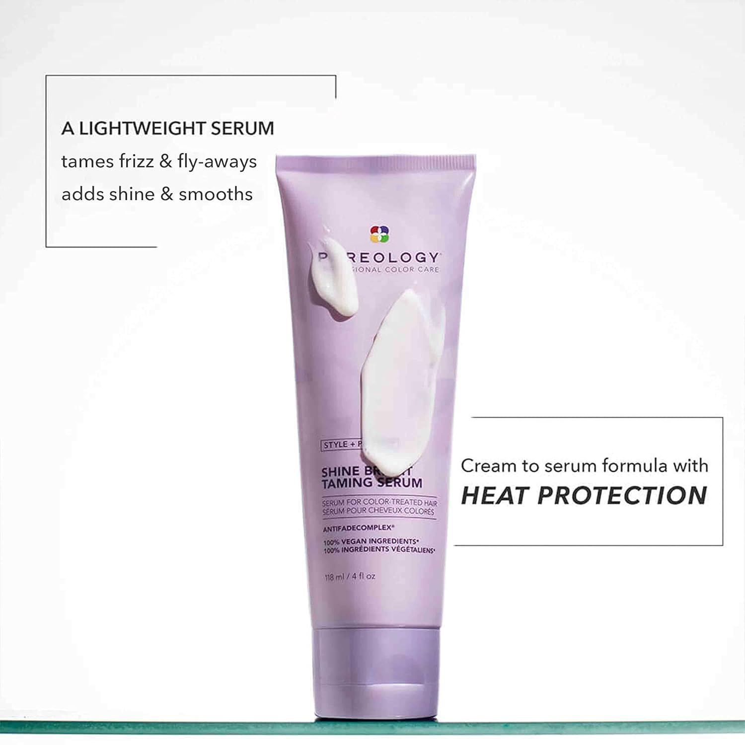 Pureology Suero para domar el cabello con estilo + protección brillante y sin peso  combate el encrespamiento  vegano