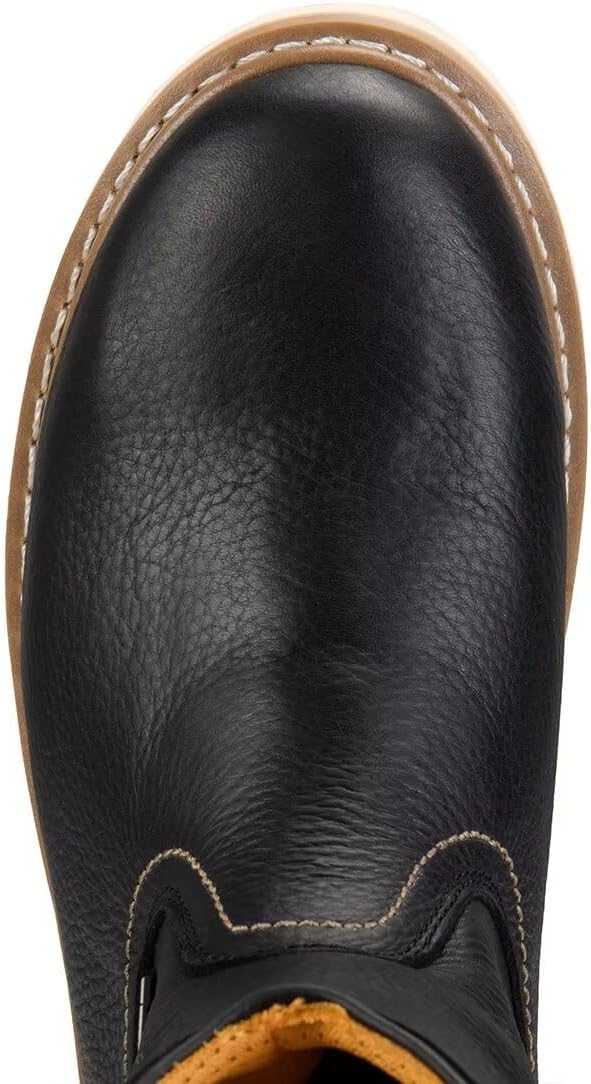 SUREWAY Botas de trabajo Wellington impermeables de 10 pulgadas para hombre, con punta de acero, cuero de caballo loco de grano completo, botas de