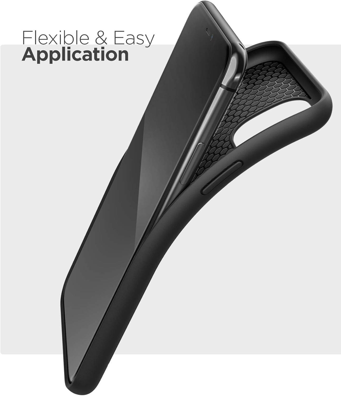 Thin Armor Series – Funda con clip para cinturón compatible con iPhone 12 Pro Max, funda de agarre delgado con funda, color negro