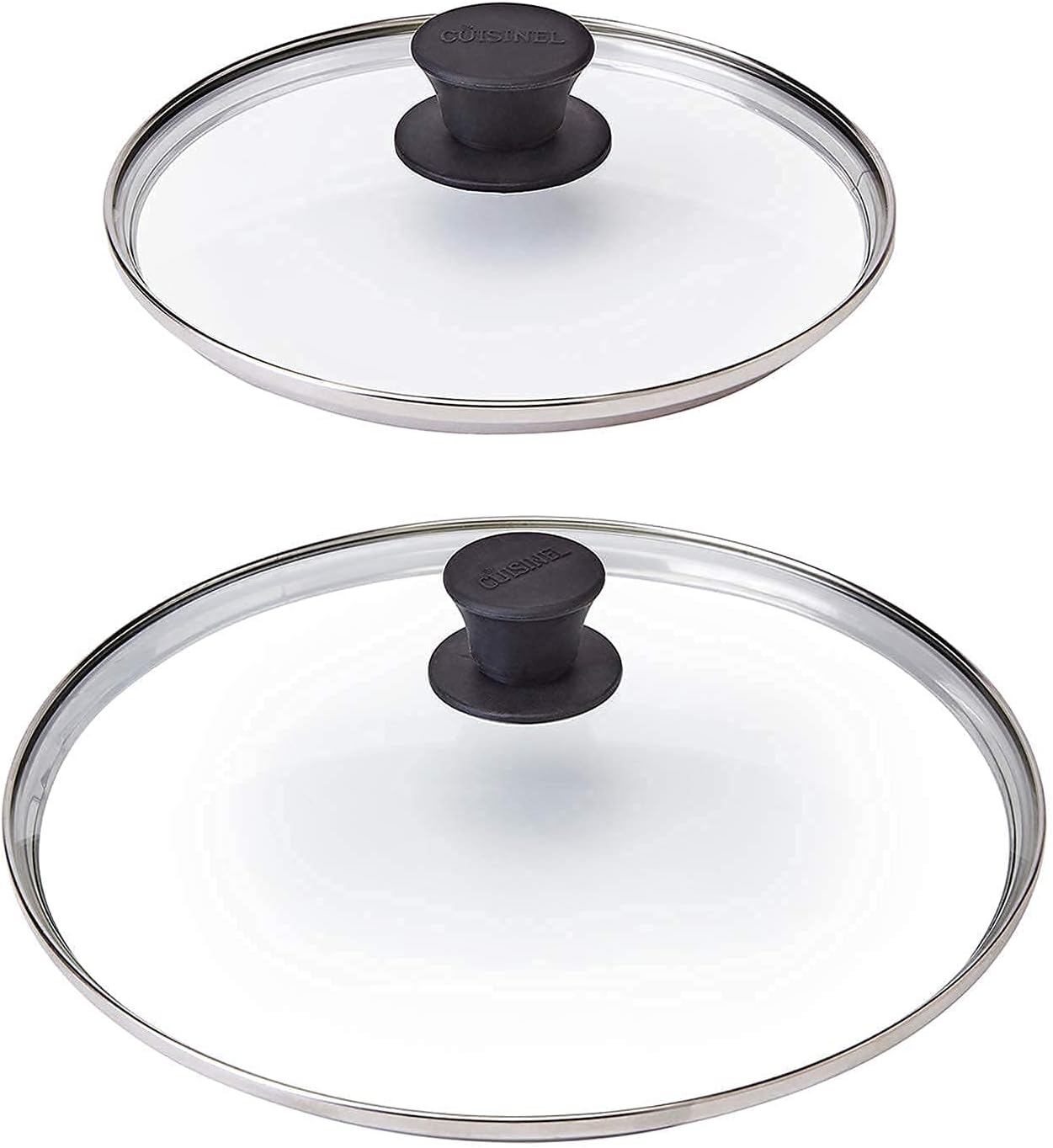 Tapas de vidrio – 8 pulgadas + 10 pulgadas – Compatible con Lodge – Funda de repuesto templada – Apto para horno para ollas y sartenes – Universal