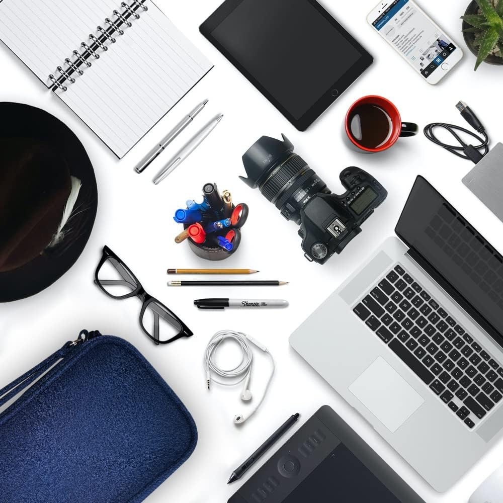 DUMEALAGR Organizador de electrónica, bolsa organizadora de cables, estuche organizador de viaje a prueba de golpes, funda de transporte para