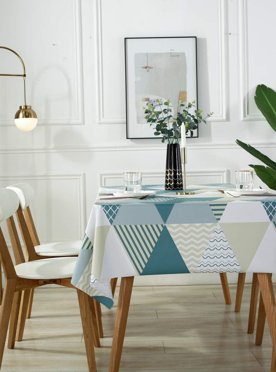 DUOFIRE Mantel de vinilo rectangular pesado, cubierta de mesa fácil de limpiar e impermeable