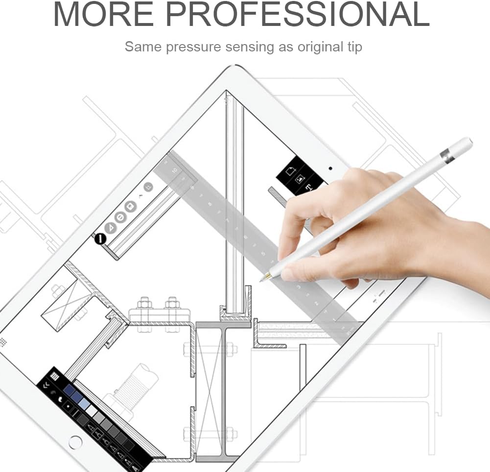 Puntas mejoradas para Apple Pencil, punta fina de metal delgado con control preciso para Apple Pencil 21 Gen iPencil (4 unidades, transparentes)