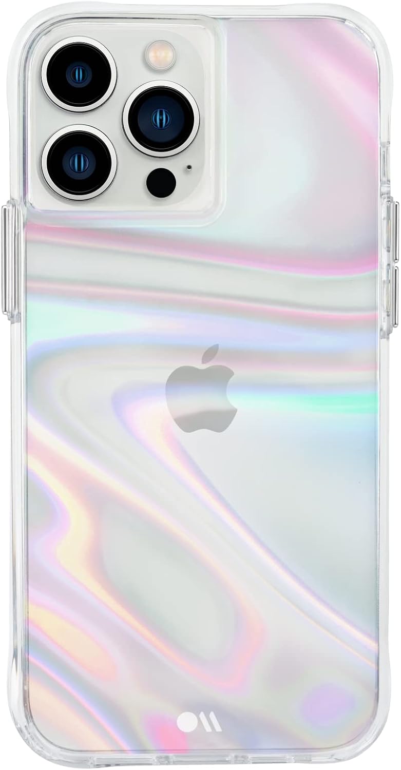 Case-Mate – Funda Soap Bubble para iPhone 13 Pro con diseño iridiscente, protección contra caídas de 10 pies, 6.1 pulgadas