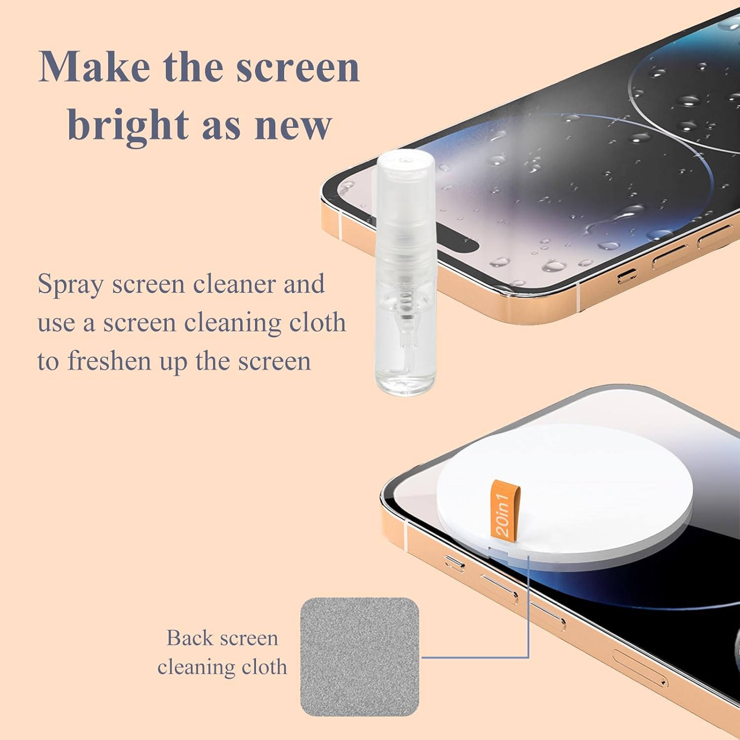 Kit de limpieza de cámara 20 en 1, pequeños accesorios multiherramienta con plumero de computadora, removedor de teclas de teclado, aerosol al