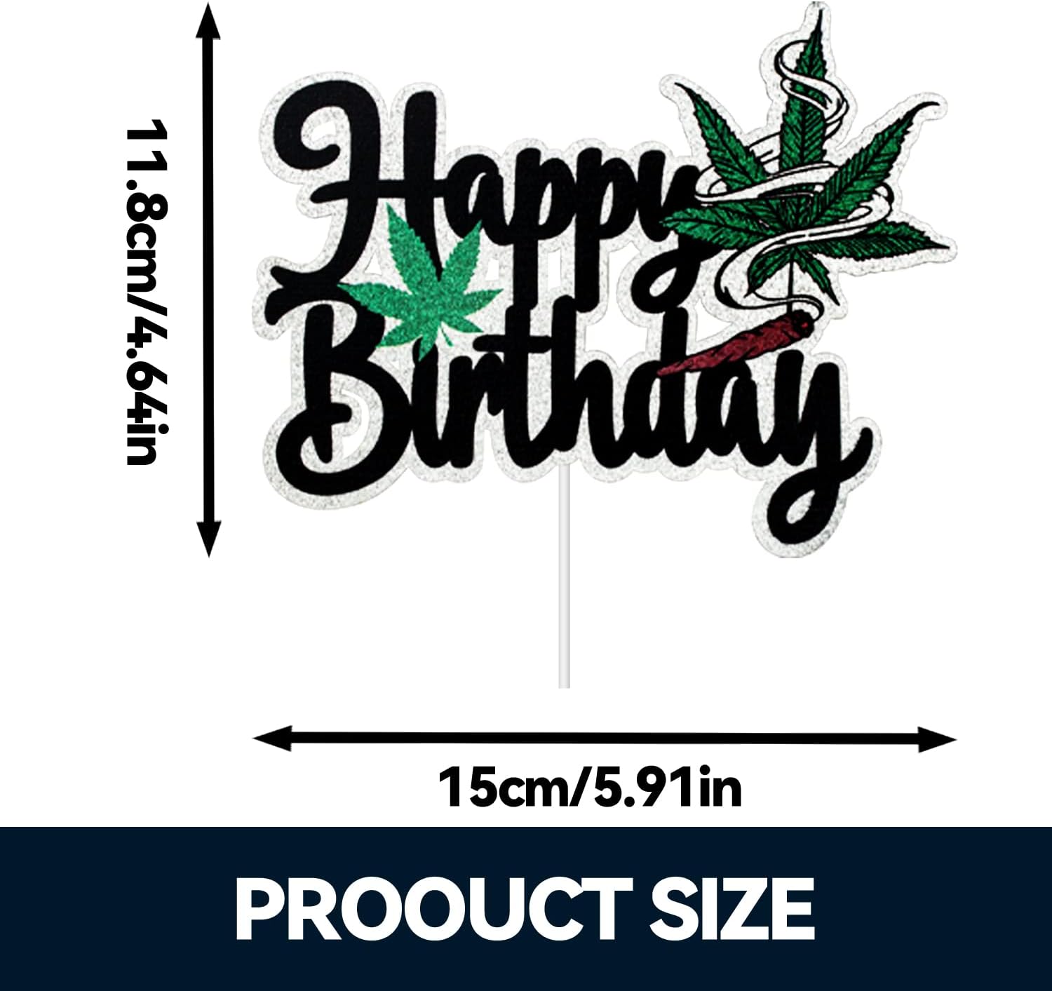 Decoración para tarta de cumpleaños con hojas de maceta  Decoración para tarta de cumpleaños con texto en inglés Have a Dope  Decoraciones de