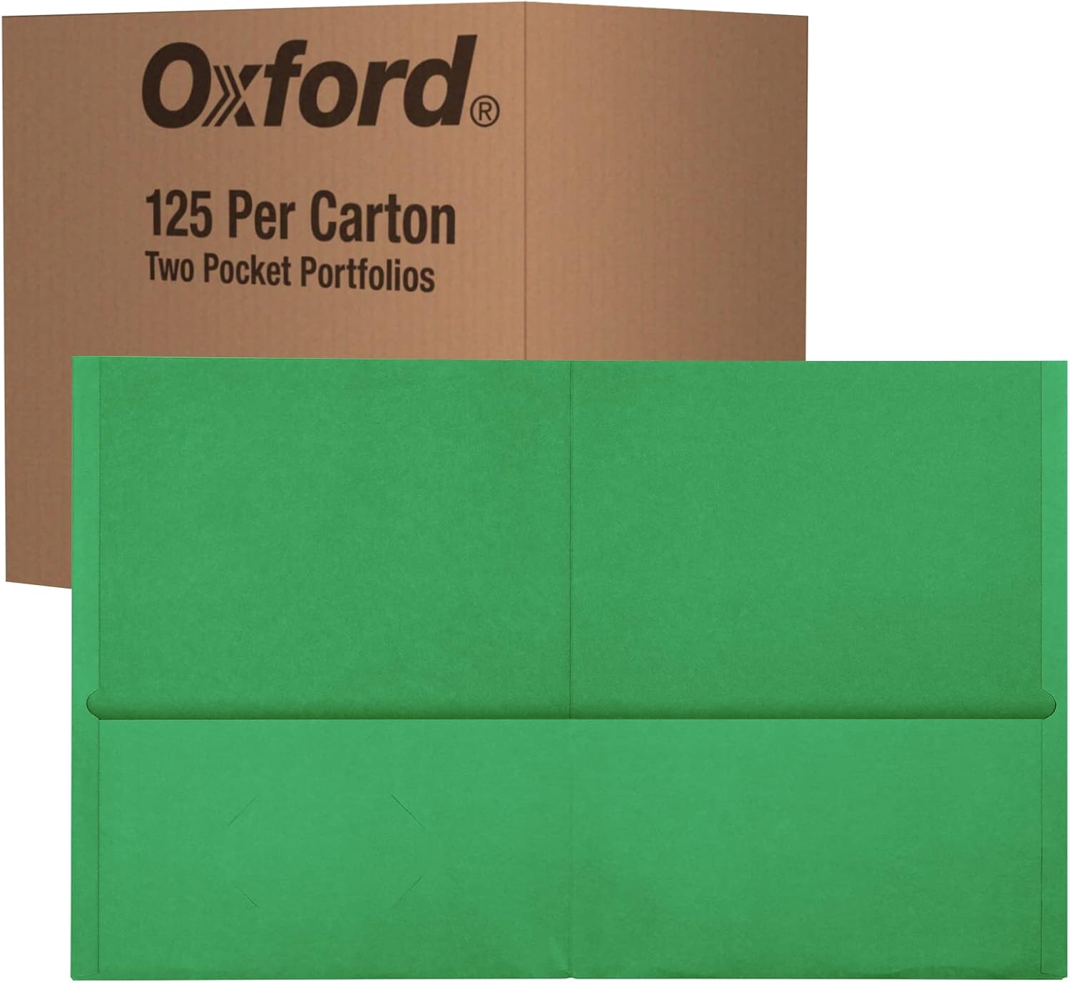 Oxford Carpetas de 2 bolsillos, Mega caja de 125, carpetas de papel texturizadas, colores surtidos (azul claro, verde, amarillo, naranja y rojo),