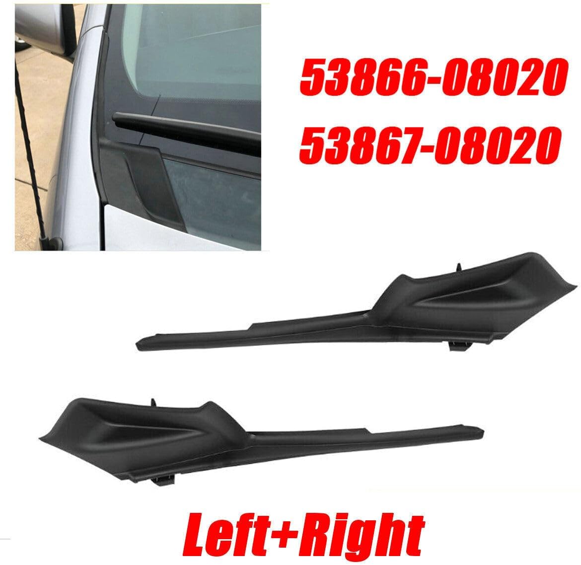 1 par de limpiaparabrisas cubierta cubierta de extensión para Toyota Sienna 2011 2012 2013 2014 2015 2016 2017 2018 2019 2020