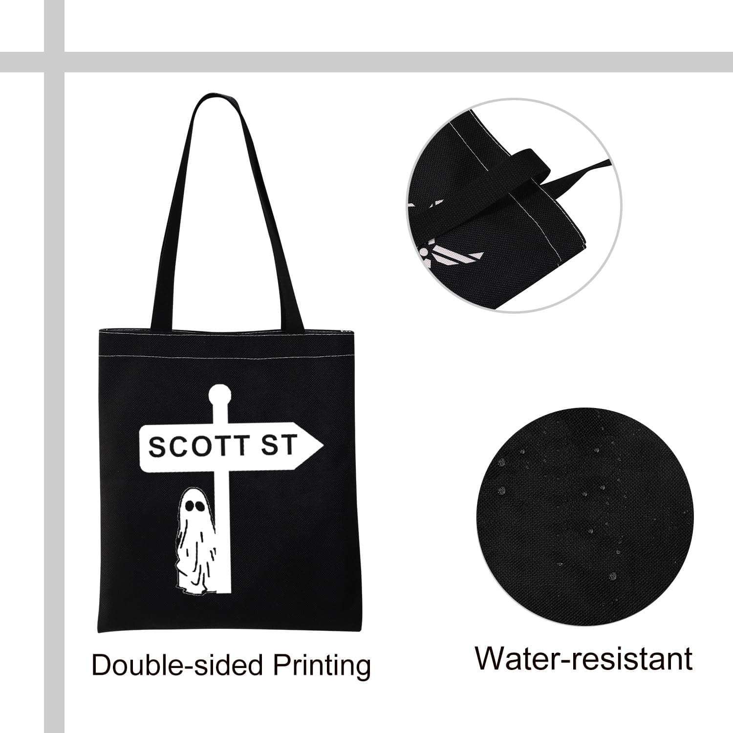 VAMSII Bolsa de mano para álbum de música Scott St Ghost Tote Bag Phoebe Bolsa de compras para niñas Famdon